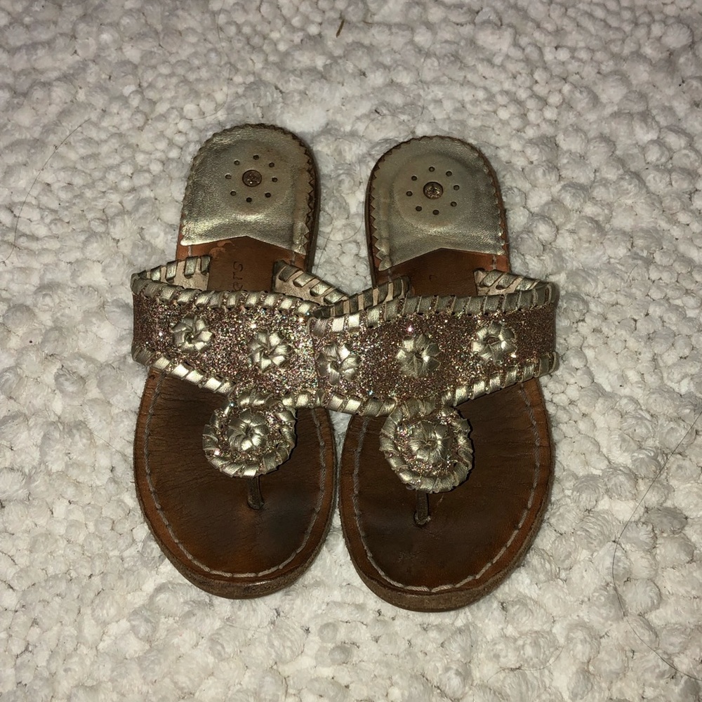 Girls sparkly gold Jack Rogers sz 10